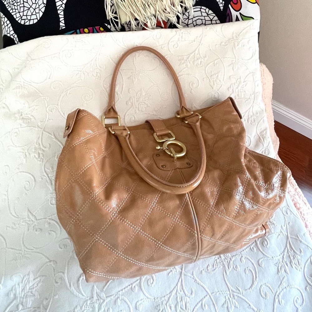J. Crew Tan Quilted Tote Bag